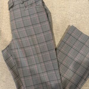 Tahari Black and White Plaid Pants with Pink Lining